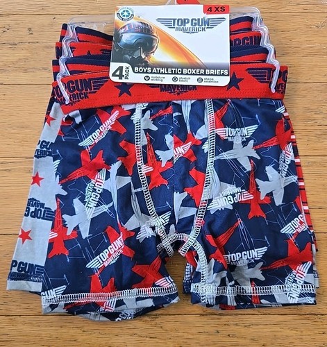 Top Gun Boys Athletic Boxer Briefs Underwear 4 Pairs Size 4 XS Various Designs - Picture 1 of 5