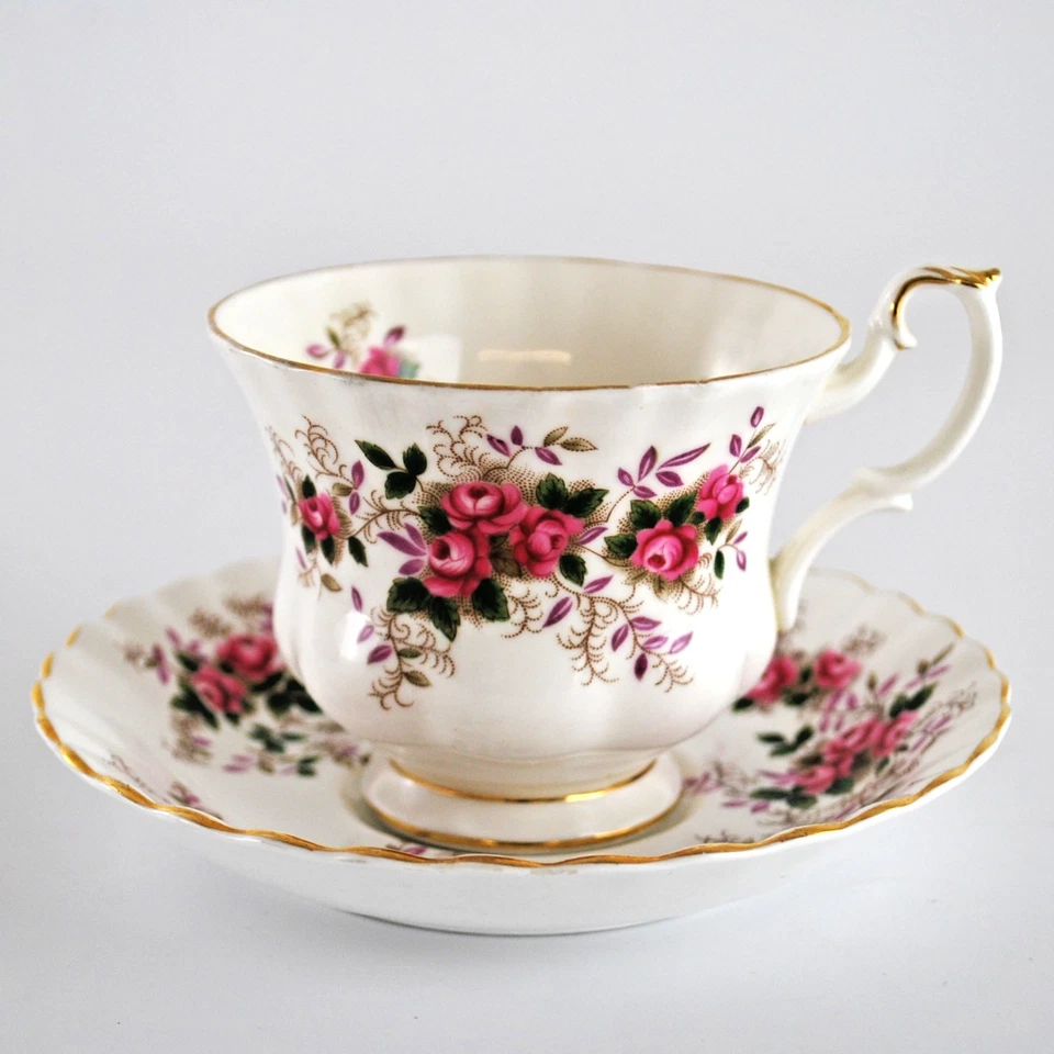 Royal Albert Lavender Rose Tea Trio Cup Saucer Plate Vintage 1970s - Image 3 of 4