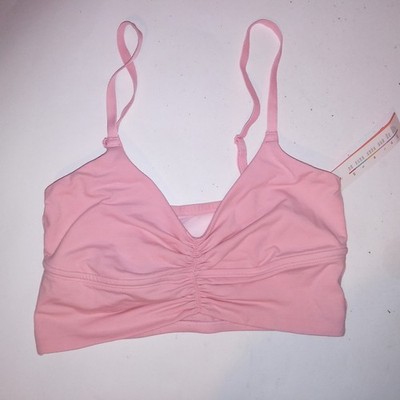 Colsie Bralette Bra Medium Unlined Solid Light Pink Stretch Wireless New