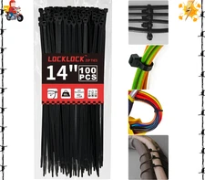 100Pc 14" Cable Ties Heavy Duty 60LBS Ultra Nylon Wrap Wire Zip UV Resistant Lot