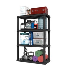 IRIS USA 4-Shelf Plastic Storage Shelves, 600lb Capacity, 56" 4-Tier Heavy Duty