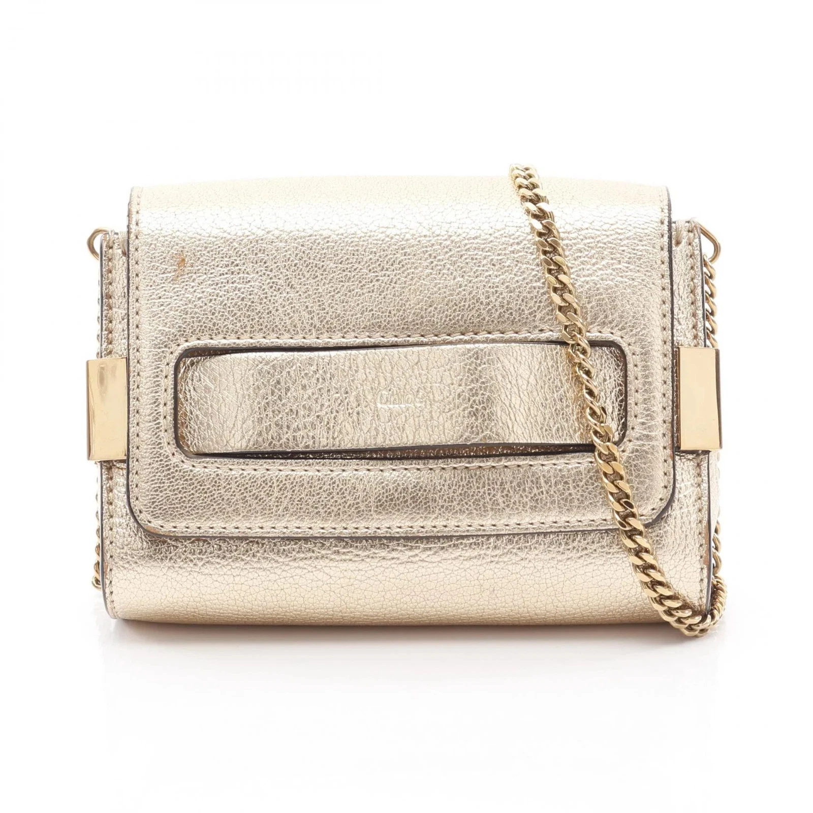 Chloe — Chloe ELLE Shoulder Bag Gold Leather #RCB1247
