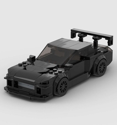 Custom MOC Lego Mazda RX-7 black Sports Car 233 Piece Building Brick Car