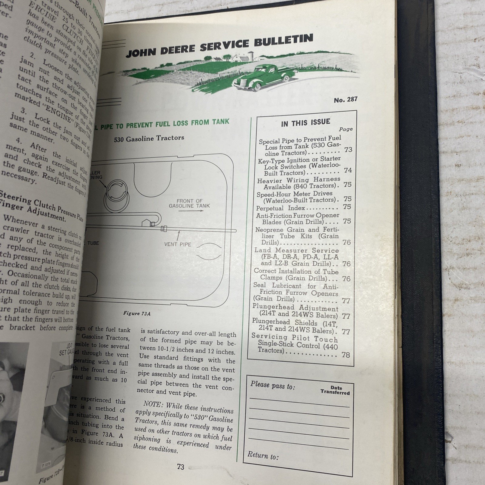 1958 59 60  John Deere General Sales Manual  Service Bulletins JM-12