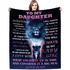 Yutrrpe Daughter Gift Blanket from Dad Lightweight Flannel for Bed  Sofa 60X50