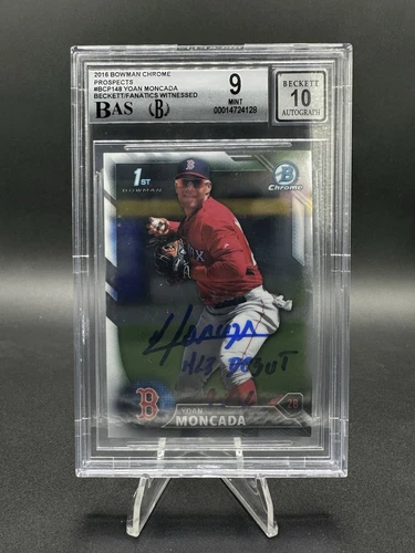 Yoan Moncada Signed 2016 1st Bowman Draft Chrome #148 BGS 9 Auto 10 “MLB Debut”