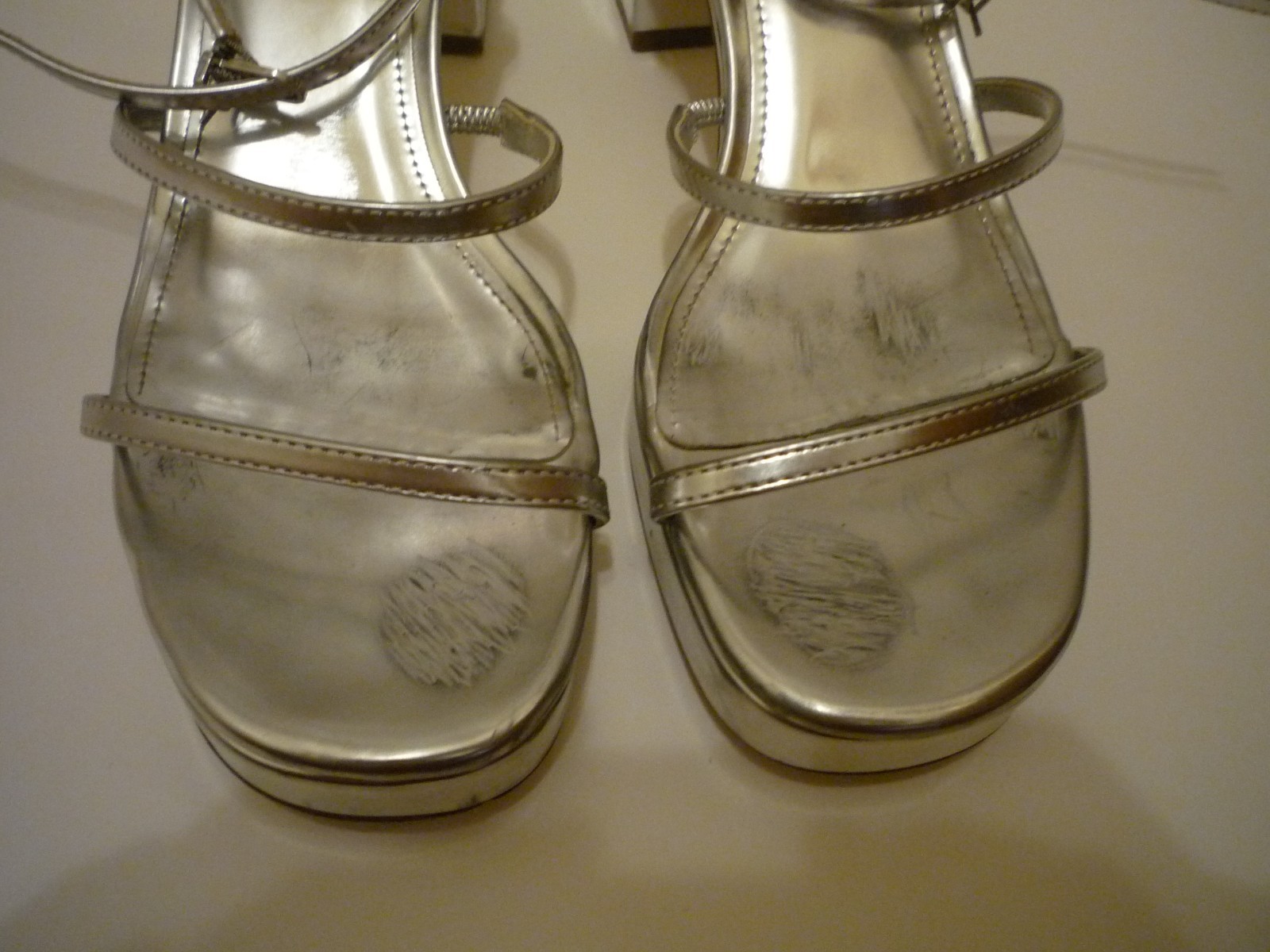 Larroude Metallic Silver Platform Block Heel Hand… - image 8