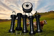 Gate Handle for Electric Fence, Insulated Spring Tension plus wire