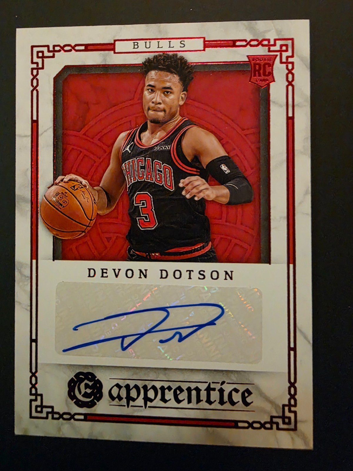 2020-21 Chronicles Devon Dotson Excalibur Apprentice Auto RC #APR-DEV Bulls