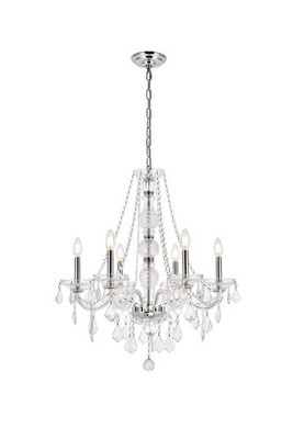Elegant Lighting Verona 24'' 6 Light Royal Crystal Chandelier