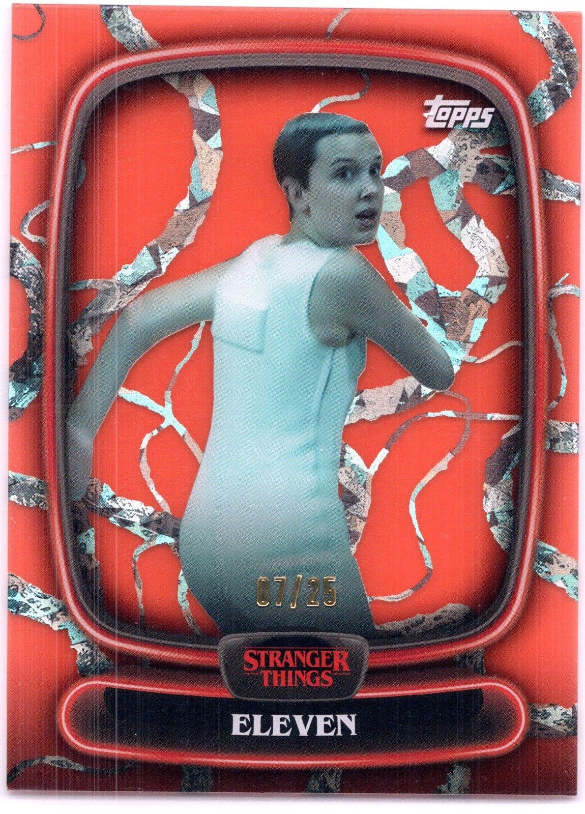 2025 Topps High Tek Stranger Things Eleven #11 Psionic Orange Diffractor /25 S4