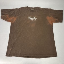VTG Mossimo Eye Test Distressed T Shirt Made In USA Single Stitch Size XL -Brown