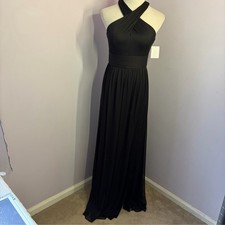 David s Bridal Long Chiffon Crisscross Dress, NWT, Size 4