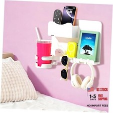 Floating Shelves for Bedside Shelf, Stick On Accessories Organizer, Dorm White