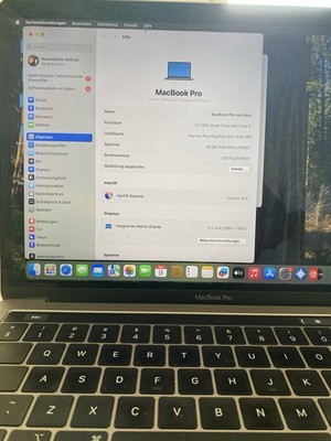 Apple MacBook Pro 13  2018 4x Thunderbolt i7 Quadcore  16GB 500GB  SSD Mac os