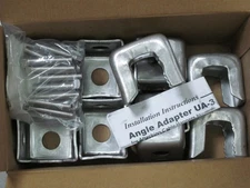 10 Commscope Andrew UA-3 Stainless Steel Angle Adaptors, 3/4" Hole. w/ hardware
