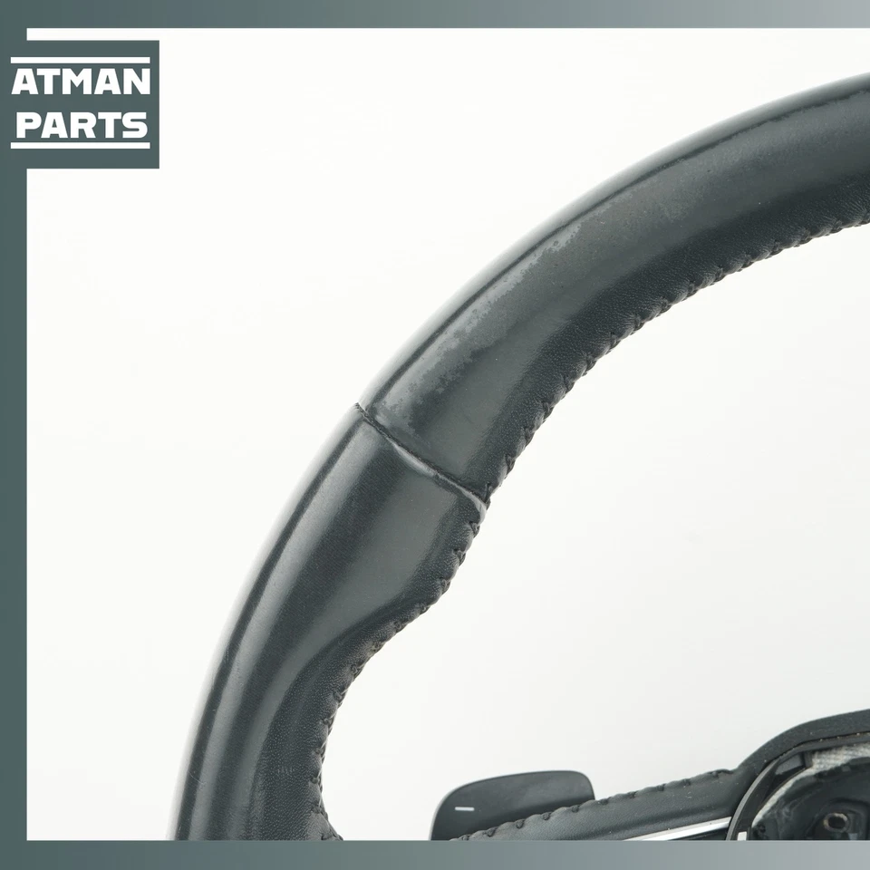 17-19 Audi 4M Q7 Sport Steering Wheel w/ Paddle Shifter Black 4M0419659A OEM - Image 4 of 4