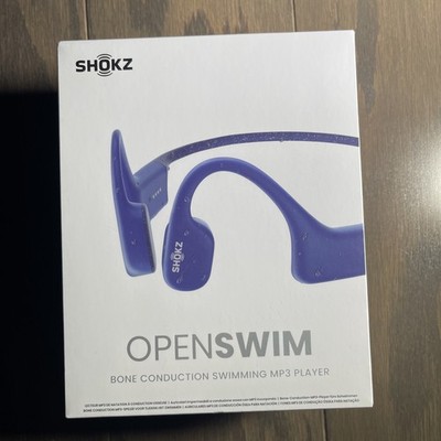 Shokz OpenSwim -  Bone Conducting - Swimming MP3 Headphones - Blue - Sealed