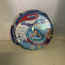 Swimways 9-24 Months Baby Spring Float Sun Canopy Blue Fish Swim Step 1 Splash