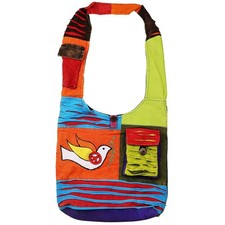 Bohemian Hippie Crossbody Shoulder Bag Sling Slouch Hobo Cotton Handmade Vari...