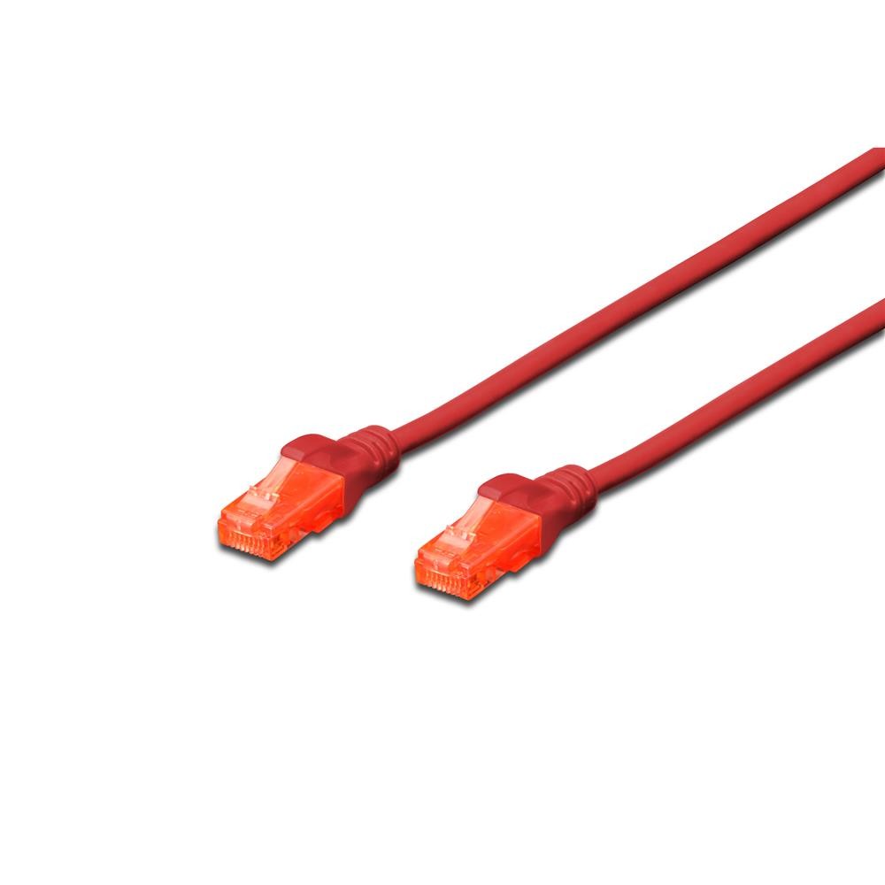 Кабель DIGITUS CAT 6 U/UTP Patchkabel Cu LSZH AWG 26/7 0,25 м Rot Netzwerkkabel
