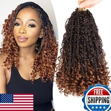 10 Inch Goddess Box Braids Crochet Hair 8 Packs 3X Bob Boho 1B/30 Synthetic