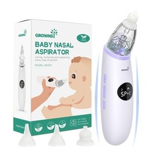 GROWNSY Nasal Aspirator Baby Nose Sucker Electric Toddler Booger Suction 3 Silic