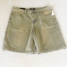 RSQ Nevin Jorts Mens 36 Acid Wash Baggy Skater Y2K Dice Embroidered Denim Shorts