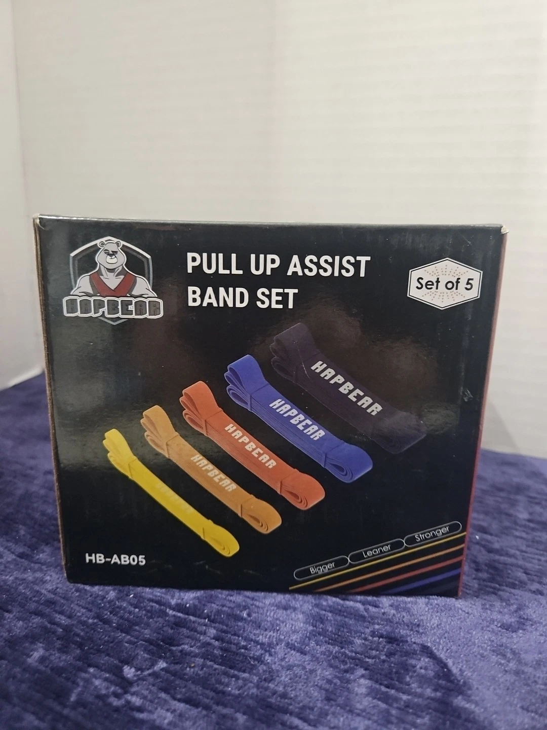 Pull up Assist Bands, Resistance Bands for Working Out Set of 5 By Hapbear New