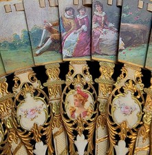 Fine Antique 18th Museum Quality French Hand Painted Rococo Romantic Fan Ca 1760