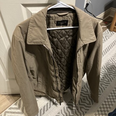 Men s Dockers Beige Zipper Front Jacket Coat Size Large