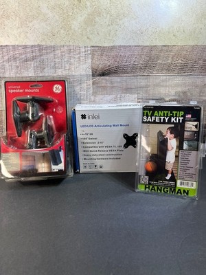 Home Theater Installation Lot TV Wall Mount Speaker Mounts Anti-Tip Safety Kit