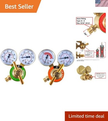 LDB Series Oxygen & Propane Regulators - Rear Entry Gas Gauges - 10x4x5 inches