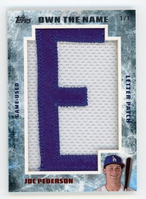2015 TOPPS UPDATE JOC PEDERSON 1/1 GAME USED LETTER IN THE NAME PATCH OTN-JP
