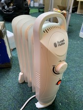 Russell Hobbs 650W Oil Filled Radiator, 5 Fin Portable Electric Heater - White