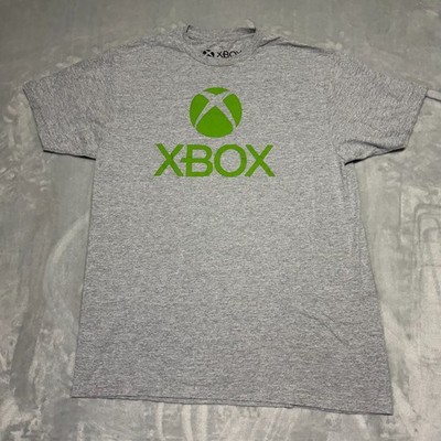Official Xbox T-Shirt Mens Large Gray Green Logo Ripple Junction Gaming Tee L