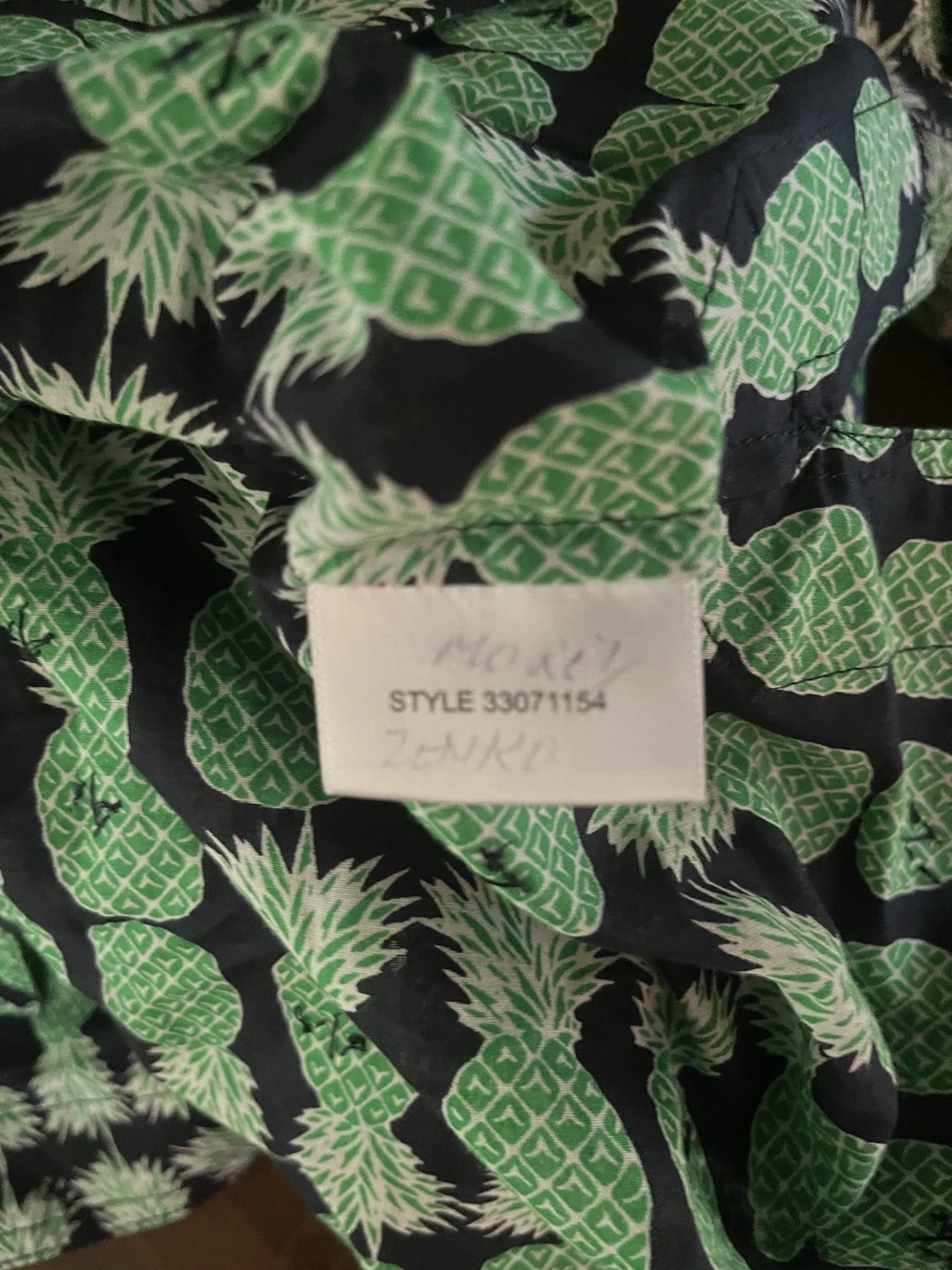 Tunica donna Tory Burch stampa floreale taglia 6 blu verde scollo a V manica svasata