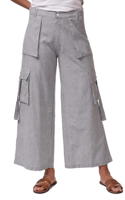 Tulip Clothing Tulip Calista Womens Cargo Pant in Ticking Stripe
