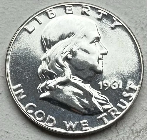 1961 Proof Franklin Half Dollar 90% Silver-INV#8820