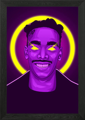 YNW Melly Neon gerahmtes Wandbild Poster Leinwanddruck Bild
