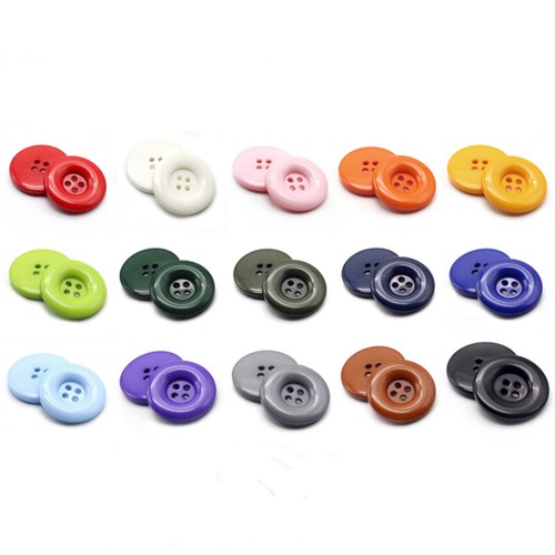 10Pcs Round Resin Sewing Buttons 4-Hole Material for Overcoat Trench Coat Decor - Picture 1 of 35