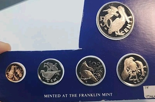 5 1978 Britische Jungferninseln PP Münzen Vögel Franklin Mint