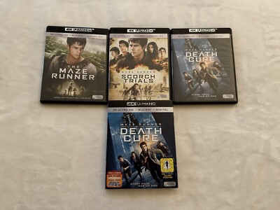 The Maze Runner Trilogy Lot of 3 Death Cure Scorch Trials 4K Ultra HD + Blu-Ray