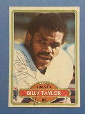 BILLY TAYLOR Signed 1980 Topps #309 Giants Texas Tech Red Raiders Autograph Auto