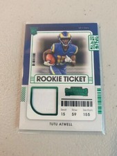 2021 Contenders Football Rookie Ticket Patch Green Variation SP Tutu Atwell Rams