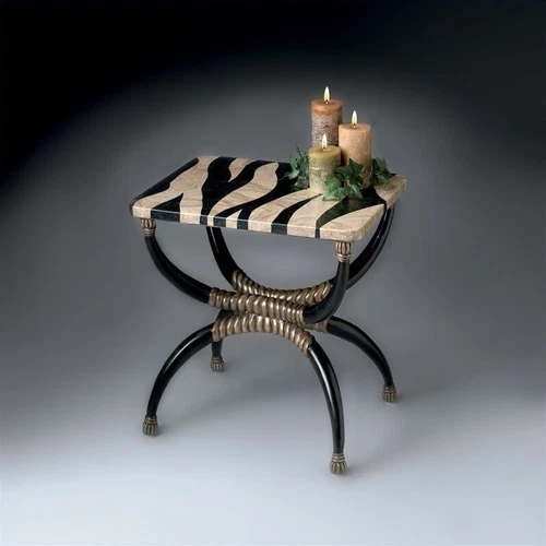 Butler Specialty Zebra Stripe Top Accent Table In Heritage - Picture 1 of 2