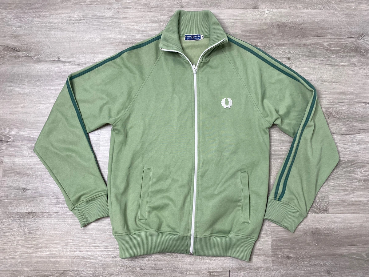 VTG FRED PERRY Sportswear Full Zip Green Track Jacket Size Small