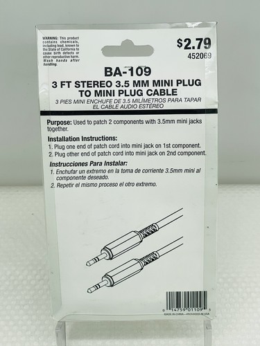 Mini enchufe Black Point Products BA-109 3 pies St. - Imagen 3 de 3