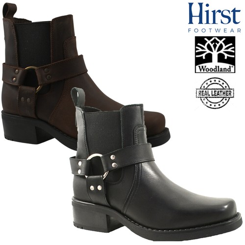 Mens Cowboy Boots Leather Ankle Desert 