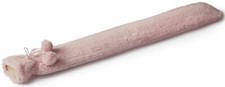 Image of Extra Long Hot Water Bottle With Faux Fur Removable Cover Thermotherapy 72cm